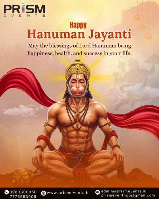 🙏 On this शुभ occasion of Lord Hanuman Jayanti, may strength, courage, and devotion guide your path.

✨ Wishing you happiness, good health & success always!
🚩 Jai Bajrangbali!

#HanumanJayanti #PrismEvents #Blessings #Strength #Devotion FestiveVibes